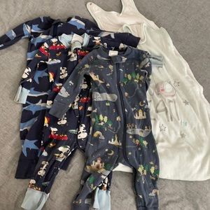 Hanna Anderson pj footies bundle lot 12-18